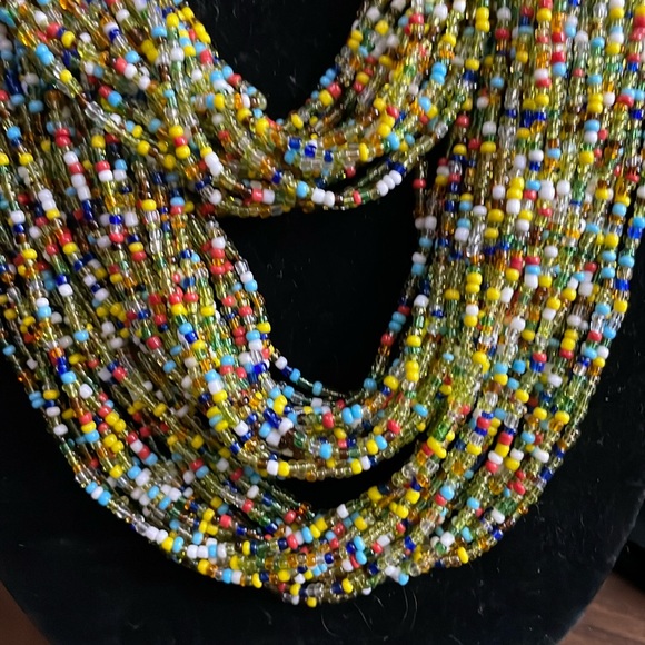 Multi Strand Glass Beaded Necklace - Picture 6 of 7
